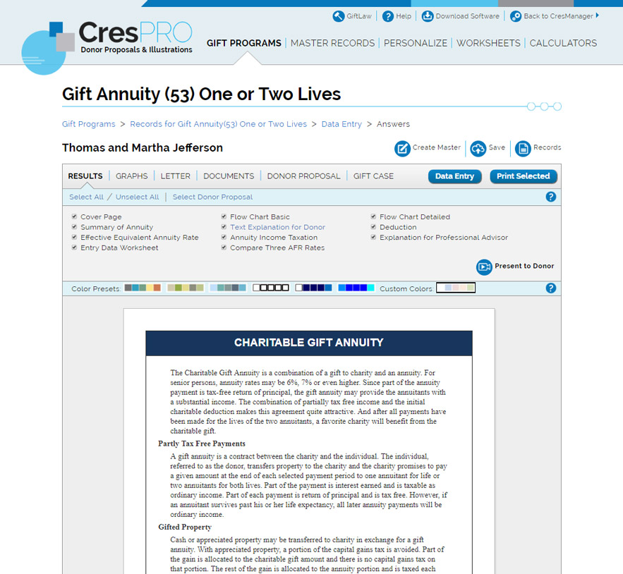 Explanation for Donors Explanation for Donors