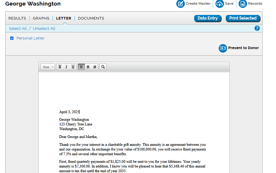 Donor Letter Donor Letter
