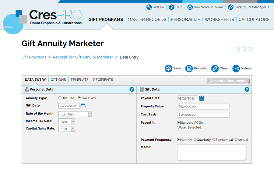 >Gift Annuity Marketer Interface Gift Annuity Marketer Interface