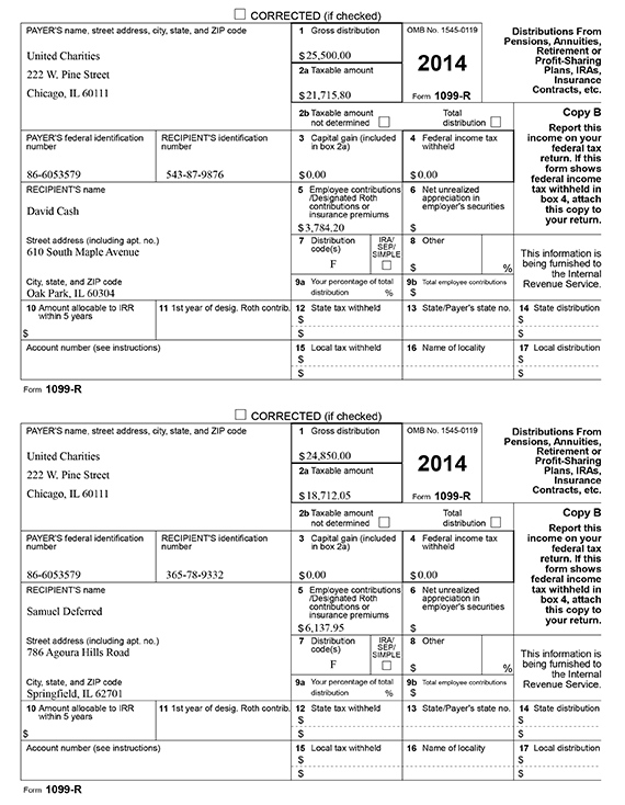 1099-R Tax Form Printout 1099-R Tax Form Printout